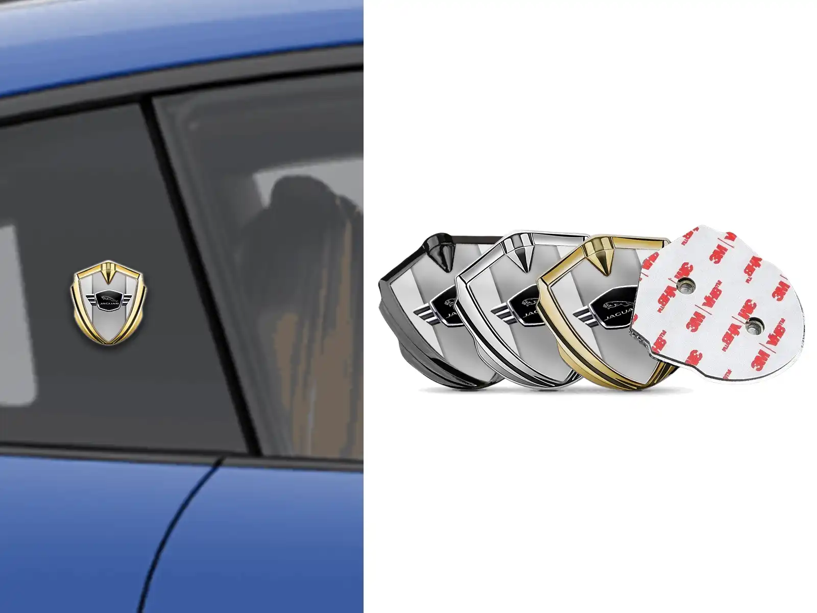 Jaguar Badge Self Adhesive Tuning Style Glossy Top